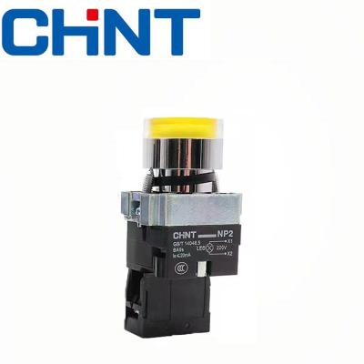 China CHINT CHNT NP2-BW3561 AC/DC 220V Normally Open Reset Contact With Lamp Button LED Yellow NO NP2-BW3561 AC/DC 220V for sale