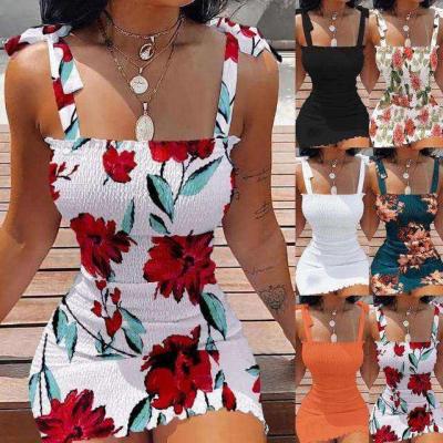 China 2022 New Summer Floral Print Mixed Tube Top Dress Women's Tube Top Occasion Wear In Stock for sale