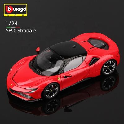 China Toy Bburago 1:24 Ferrari SF90 Stradale Alloy Sports Car Diecast Static Die Diecast Collectible Toys Gifts Cast Vehicles Model Car for sale