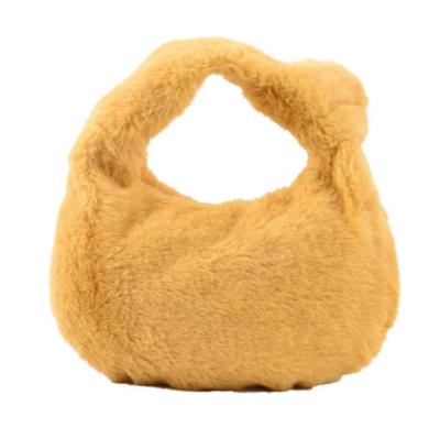 China Wholesale PORTABLE Faux Fur Women Handbag Cute Faux Rabbit Fur Tote Bag for sale