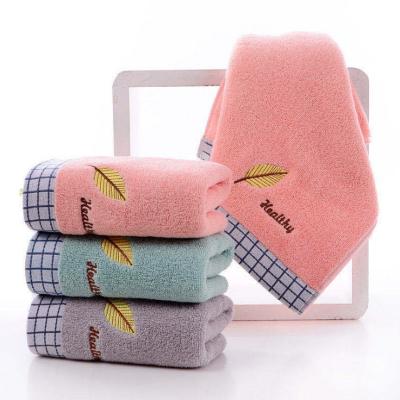 China Amazon Child Safe Wholesale Cotton Embroidered Towel Household Face Wash Absorbent Towel for sale