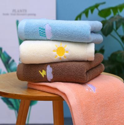 China Hot creative embroidery cotton new style new face small wash towel child safe towel for sale