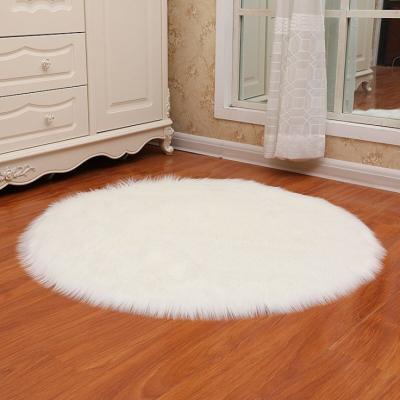 China Stain Resistant Amazon Plush Round Faux Fur Blanket Living Room Bedroom Border Rug for sale