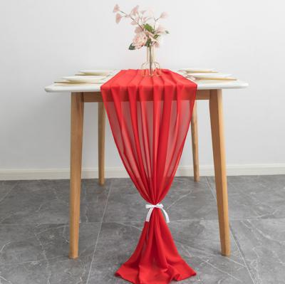 China Newest Colorful Elegant Vintage Decorations Chiffon Table Runner for sale