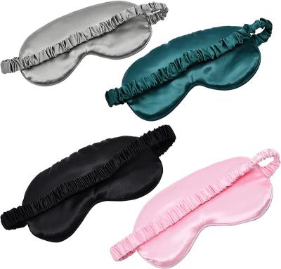 China Satin Blindfold Eye Mask Strap Travel Nourishing Soft Elastic Nap For Women Men for sale