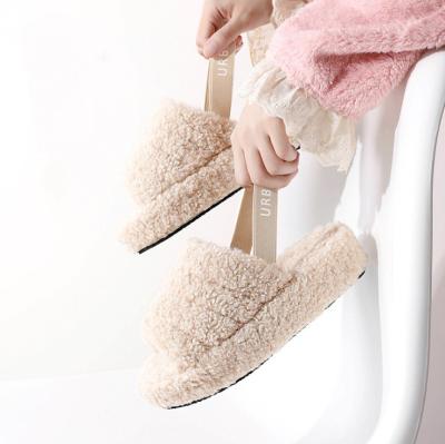 China Autumn and winter fashion new plush women's indoor and outdoor warm slippers thick-soled anti-skid slippers for sale