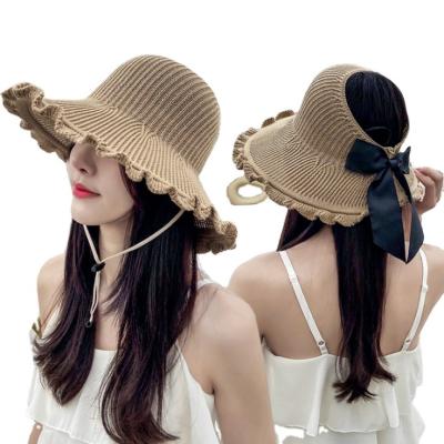 China JOINT Hot Selling Women's Amazon Wave Side Top Hat Summer Sunscreen Empty Sun Hat for sale