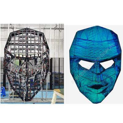 China Indoor P4 P5 DJ led display screen Special shape mask led display for disco club video wall led face mask display face led screen for sale