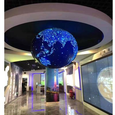 China Indoor HD Full color LED screen display custom hanging p2 LED ball round display flexible round curve spherical led screen for sale