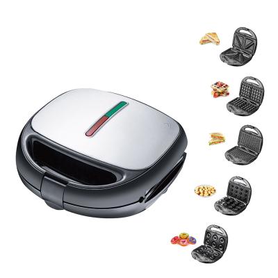 China Viable Detachable 5 Grill Watts Automatic Nonstick Coating Waffle In 1 Sandwich Maker for sale