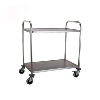 China Mobile 2 Tier Stainless Steel Hotel Restaurant Kitchen Delivery Dining Serving Cart Food Cart Kitchen Equipment for sale