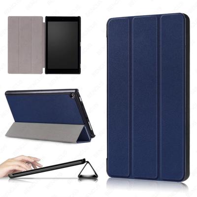 China Lightweight PC+PU Leather Triple Bracket Case Cover For Amazon Fire HD8 Tablet 2016/2017/2018 for sale