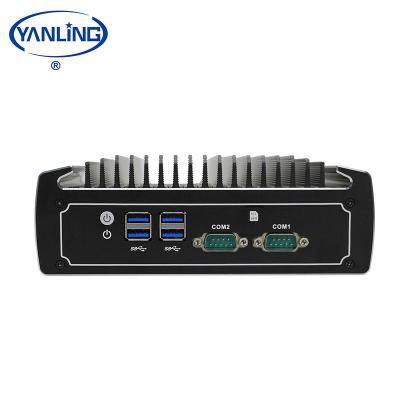 China For Yanling 12v KabyLake Mini Core i7 PC 2 Ethernet I7 8550U Quad Core Fanless Support 16GB DDR4 for sale