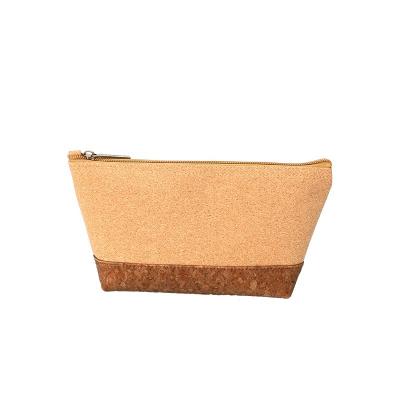 China Factory Direct Vintage Cork Travel Cork Travel Cork Bag Makeup Brush Waterproof Portable Cosmetic Pouch Classic Cork Toiletry Bag for sale