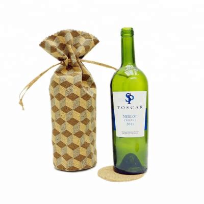 China Recycled ISO BSCI factory eco-friendly cork wine bag/Lightweight waterproof cork bottle bag/personalization cork wine rope bag for sale