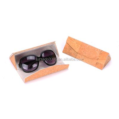 China Customized recyclable glass cork case/natural cork sunglasses paper case/glass cork eye hard box for sale