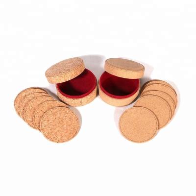 China Eco-Friendly Sustainable High Quality Waterproof Cup Cork Mats Like Round Metal Customized Logo Custom Size Cork Coasters For Cup for sale