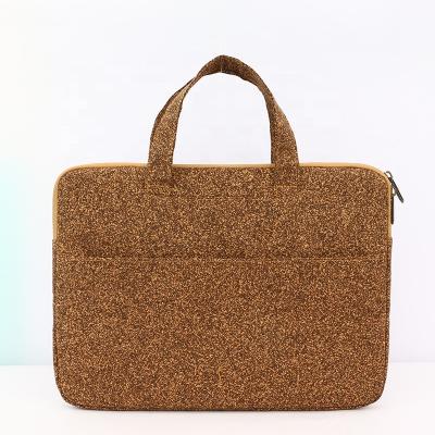 China Custom Eco-Friendly Premium Cork Coffee Grounds Packaging Laptop Sleeve Laptop Hood Pad Sleeve Case Recycled Tea Leaves Bag for sale