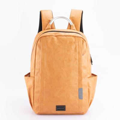 China Custom Washable Eco-friendly Anti-theft Environmental Protection Kraft Paper Backpack Unisex Bag With Thoughtful Label for sale