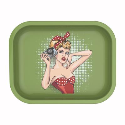 China Simple Metal Vapro JL-003Z Cartoon Anime Design Customize Small Rolling Tray High Quality Metal Serving Tray Wholesale for sale