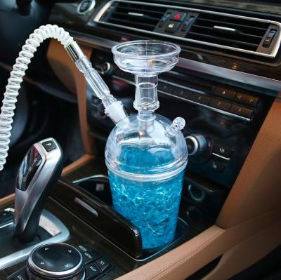 China Hot Selling 2022 LED Shisha Cups Wholesale Car Travel Plastic Cheap Hookah Portable Chicha Shisha Hookah Bottle With Led Light for sale