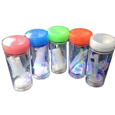 China LED Shisha Cups Mini Glow Hookahs With LED Light Plastic Hose Wholesale Travel Accessories Portable Hookah Shisha Smoking Acrylic Cup for sale