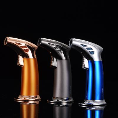 China Vapro Electronic Factory JL-085V Wholesale Customized Refillable Windproof Butane BBQ Jet Torch Lighter Metal Cigar Lighter for sale