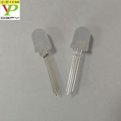 China Indicator show China factory LED type and through hole package type 10mm RGB LED with diffuse lens common anode/common cathode (CE and RoHS) for sale