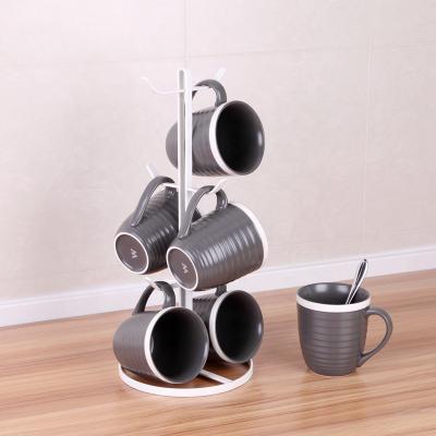 China Sustainable Metal Mug Stand Holder Mug Rack Tree Coffee Cup Dryer Hanging Holder Cup Storage Stand for sale