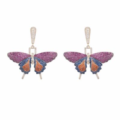 China Fashionable high quality cute butterfly earrings 925 assorted earings bride allergy needle earrings silver free dress dress earrings for sale