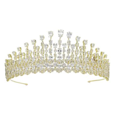 China New Fashionable Hair Style Bridal Hair Accessories Manufacturer Wholesale Princess Crown Wedding Headwear Zircon Crown for sale