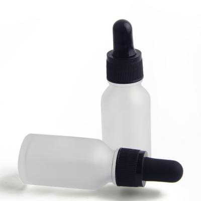 China Free sample 5ml 10ml 15ml 20ml 30ml 500ml 100ml personal care frosted matte white empty essential oil glass bottle for sale