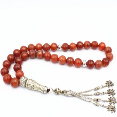 China 2021 Custom Made Muslim Lslamic Rosary String Tassel Rosary Necklace Top Natural Stone Fashionable Classical Religious Jewelry for sale