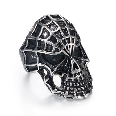 China Ring Top Custom Titanium Steel CLASSIC titanium steel casting process European and American Skull Ring Men's trend for sale