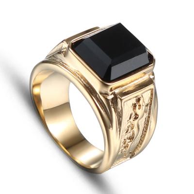 China 2021 Trend Ring Men CLASSIC Zircon Ring Men's Titanium Steel Inlaid 18K Vacuum Plated Titanium Steel Casting Process for sale