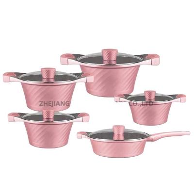 China non stick cookware sets non stick pot pan aluminum cookware sets kitchen frying pan utensils set kitchen cookware for sale