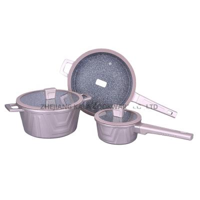 China best selling non stick cookware sets non stick frying pan cooking pot household utensils kitchen cast Aluminum for sale