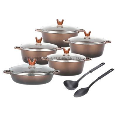 China cookware non stick cookware sets nonstick kitchen household utensils cookware parts Die Cast Aluminum cooking pot for sale