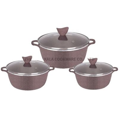 China factory cookware non stick cookware sets non stick marble coating cookware pot hot sales cheapest cooking pots and pans for sale