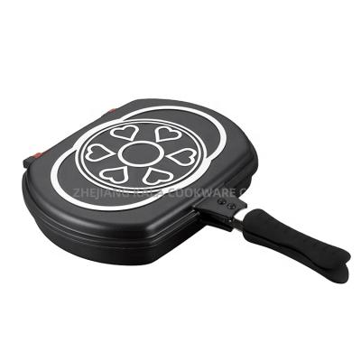 China good selling 32cm double grill pan cookware non stick frying pan bakeware dessini stock pan kitchen non stick cooking pots for sale