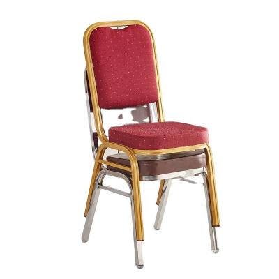 China Modern Stacking Red Banquet Hall Furniture Wedding Gold Legs Party Hotel Chairs and Table Wholesale Stackable Banquet Chairs for Event for sale