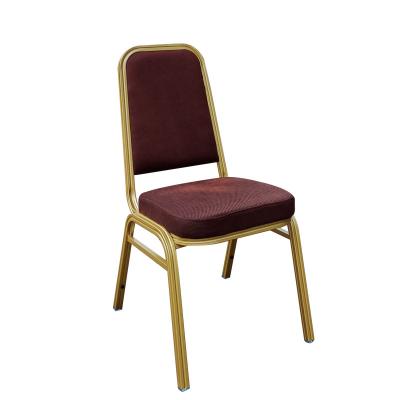 China EUROPEAN Factory Wholesale Hotel Banquet Chair Wedding Lobby Soft Aluminum Chair Restaurant Restaurant Club Stackable Metal Dining Chair for sale