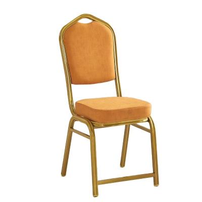 China EUROPEAN Wholesale Cheap Fancy Luxury Stackable Rental Gold Metal Iron Steel wedding Banquet hotel Chairs for sale