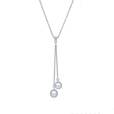 China TRENDY 2019 hot sale 925 silver pearl necklace in silver 925 sterling silver necklace chain pearl necklace for sale