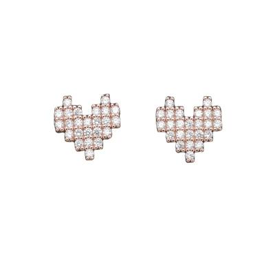 China Cute Best Selling 925 Personalized Heart Shaped Silver Stud Earrings in 2019 for sale