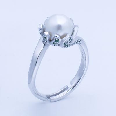 China TRENDY Custom Freshwater Pearls and 925 Sterling Silver Pearl Ring with 925 Sterling Silver Pearl for sale