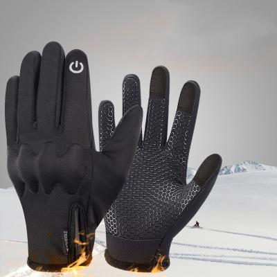 China New Outdoor Cycling Waterproof Motorcycle Shaker Fleece Warm Windproof Gloves Winter Cold Full Finger Gloves for sale