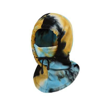 China Comfortable Fit Cover Autumn And Winter Face Flip Grain Head Cold Warm Protective Hair Tie Dye Mask Mountaineering Recycling Skiing for sale