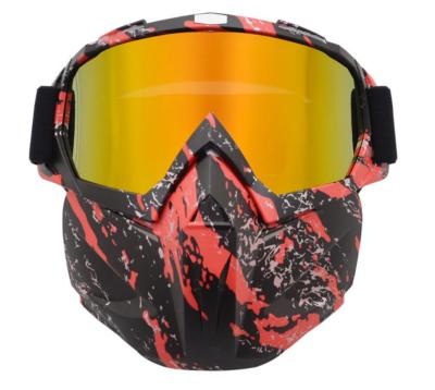 China New Dismountable Tactical Windproof Mask Full Face Motorcycle Waterproof Windproof Ski Equipment Protective Riding Goggles Retro for sale