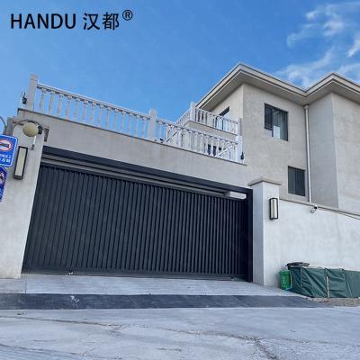 China HANDU Modern Aluminum Opening Gate Double Leaves Garden Driveway Gates for sale